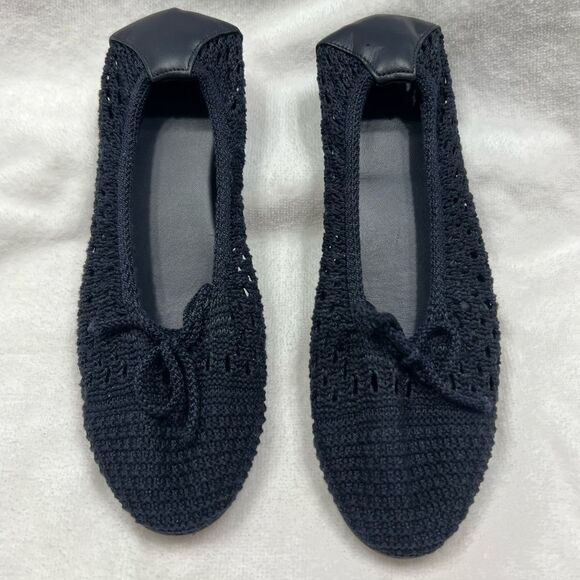 Polo Ralph Lauren Shoes - Polo Ralph Lauren Crochet Ballet Flats Navy Blue size 5.5 Made in Spain